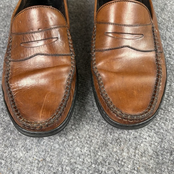 Y2K Bragano Men\'s 8.5 M Brown Leather Penny Loafers Slip-On Shoes Italy Preppy‎ main image 3